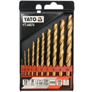 Wiertło  do metalu komplet 1-10 mm  Yato Tytan